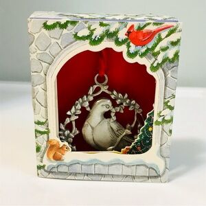 Vintage Lindsay Claire Designs Fine Pewter “Partridge in a Pear Tree” Ornament